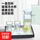 Hammer pattern glass cold kettle home set Chuxue water cup cold kettle with sticker ins style glass cup hammer pattern set one pot four cups 1000ml+200ml*4