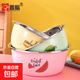 Colorful stainless steel basin soup basin household kitchen fruit and vegetable basin egg beating and basin round thickened basin three-piece set 28-30-32CM