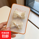 Korean style lace bow clip children's embroidered flower hair clip baby retro hair clip pearl bow pair