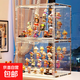 JD Logistics Labubu Bubble Mart Blind Box Display Cabinet Storage Transparent Dustproof Figure Storage Box Transparent - Extra Large - Four Levels Magnetic Opening and Closing/Free Stickers