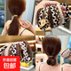 Milky brown twist hair rope simple braided ponytail hair tie hair rubber band high elastic hair accessories TS55 TS55-twist hair rope 2 random