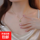 Imitation Hotan Jade Lucky Bag Pendant Necklace for Women Light Luxury Niche Design High-end Versatile Clavicle Chain Gold + Green Lucky Bag Pendant Necklace