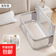 Small apartment anti-pressure crib bed-in-bed newborn baby playpen guardrail folding T removable baby bed baby anti-pressure playpen bed-Mihui gray (CD-3)