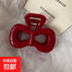 Korean version of polka dot gripper for women 2025 new style back of head hairpin temperament shark hairpin hairpin hairpin red bow