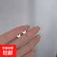 Little rabbit earrings for girls, cute student earrings with pierced ears, elegant earrings, folding butterfly silver