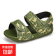 Children's sports sandals, children's beach shoes, lightweight and trendy cartoon children's EVA thick-soled outer wear, military green 29