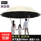 Umbrella large reinforced rainstorm strong wind-resistant business umbrella student men's and women's sun umbrella sun protection umbrella manual 8-bone black glue about 100cm beige