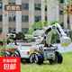 Children's electric excavator for boys, girls, and children. Two parents and children can sit on the remote control four-wheel rechargeable excavator. Vibrant orange four-wheel drive + 12v12 battery + remote control + soft wheels. Six-wheel large excavator + Bluetooth music and LED lighting.