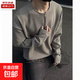American half-zip Henry collar long-sleeved T-shirt men's autumn inner layering shirt high-end sweatshirt YXSJ gray 2XL
