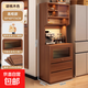Tea cabinet, side cabinet, storage cabinet, narrow cabinet against the wall, household small water bar, antique style side cabinet, storage cabinet, high cabinet, door-to-door delivery, walnut color | 50*40*176cm