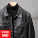 Velvet thickened leather jacket men's autumn and winter new Korean style slim youth lapel casual motorcycle leather jacket men's trendy black without velvet 4XL 4XL recommended size 160-175Jin Jin equals 0.5 kg