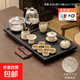 Ru Kiln Kung Fu Tea Set Home 2025 New High-end Black Gold Stone Fully Automatic Water Boiling Integrated Tea Tray Fengming Pot Set | Plain Cloth Qingyun Middle Plate + Electrical Appliances