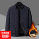 Men's lining cotton-padded jacket winter plus velvet thickened short style inner-wearing office worker base warm school uniform artifact cotton jacket navy blue zipper XL 120-140Jin Jin is equal to 0.5 kg