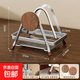 Medieval style stainless steel chopping board rack kitchen countertop storage rack pot lid shelf chopping board cutting board placement rack medieval style chopping board rack double layer