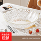 Internet celebrity fruit plate light luxury flower shape transparent Chinese plate home living room coffee table candy snack plate snack plate fruit bowl white large size