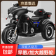 Harley children's electric motorcycle tricycle, male and female baby toy car, child battery remote control stroller that can sit on, cool black dual-drive large battery + soft seat