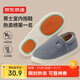 Made in Tokyo, thick-soled non-slip cotton slippers, men's autumn and winter slippers, indoor home wool slippers, warm all-inclusive, dark gray 44-45