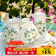 Pinlaiyun ceramic cup water cup set cold and cool kettle bone china heat-resistant teapot household drinking set European living room tea cup camellia water set 9 pieces (with bone china tea tray)