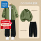 Jeanswest Children's Sports Suit Autumn and Winter 2025 New Boys Polar Fleece Jacket Handsome Boy Clothes Stitch Scimitar Pants