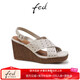 FED French sandals for women summer new women's shoes cross-strap heighten thick-soled sandals for women S0505-YAC265 beige 34