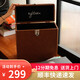 Syitren vinyl record storage box retro portable vinyl storage protective box brown