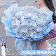 Baihuaguan flowers crushed ice blue rose bouquet real flower baby's breath birthday gift for girlfriend intra-city delivery to Beijing within 1 hour Love of the Stars 11 flowers |dy679