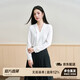 Lady Bird white V-neck shirt women's light workplace commuting wear long-sleeved top business formal wear with chiffon shirt