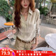 Zuoxu old money style relaxed wide linen long-sleeved shirt for women 2026 spring and autumn design slim casual versatile jacket linen color M (95-105Jin Jin is equal to 0.5 kg)