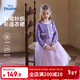 Disney Girls Elsa Princess Dress 2026 Autumn and Winter New Little Girl Fake Two-piece Spliced ​​Knitted Puff Dress