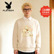 Playboy (PLAYBOY) Chinese style Shan Hai Jing sweatshirt men's 2026 spring new loose casual top trendy couple jacket apricot 3XL 160-180