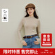 Inman seamless one-piece half turtleneck pure wool sweater 2025 autumn women's new knitted bottoming sweater oatmeal color M