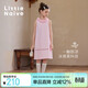 Little Naive children's three-dimensional flower collar vest dress summer new girls cool sun protection dress pink 150