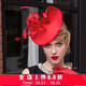 EE original design European and American fashionable lady hat Elegant and versatile Jockey Club lady style hat for women 2336 red