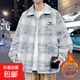 Winter coat men's velvet thickened trendy brand plaid jacket men's hooded autumn and winter baseball uniform loose casual cotton jacket light gray hoodless 8611 4XL recommended 175-195Jin Jin equals 0.5 kg