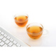 Yaji petty bourgeoisie tea cup 100ml transparent resistant belt handle glass tea cup Kung Fu tea set accessories