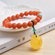 Ouchini Yunnan Natural Baoshan Nanhong Beeswax Bracelet Single Circle Amber Lucky Bag Pendant Bracelet Turquoise Women's Style