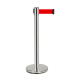 Hubang isolation belt telescopic belt one meter line railing stainless steel fence queue guardrail safety line warning isolation column standard silver-2 meter line