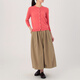MUJI Women's Cotton Strong Twist Round Neck Cardigan W8SA844 Smoked Orange M