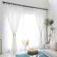 [Please contact customer service for customization] Translucent and opaque gauze curtains for balcony gauze bedroom semi-blackout white curtain finished partition bay window living room simple white - width 2.5*height 2.0m hook processing - 1 piece