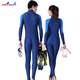 DIVE&SAIL swimsuit women's conservative one-piece long-sleeved sun protection quick-drying breathable wetsuit surfing snorkeling suit couple swimsuit men's blue 2XL