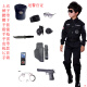 Halloween children's police suit performance costume masquerade dress boy uniform male and female police special sergeant sleeve seven-piece set 150cm