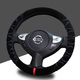 Muyu Short Plush Steering Wheel Cover Winter Car Handlebar Cover Nissan Sylphy Qashqai Teana Tiida Loulan Sunshine Liwei Qijun Jinke Blue Bird Maxima Handlebar Cover Gray (round)-Flocked Curve Style