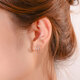 Yuanshengfu New PT950 Round Carved Platinum Ear Bag Fashionable Simple Versatile Platinum Earrings 1.54g