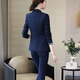 Zi Mei Qiao Business Suit Women's Striped Small Suit Jacket Hotel Real Estate 4S Store Sales Formal Suit Group Work Wear Blue Stripe (Single Suit) XL (Recommended 110-120 Jin Jin equals 0.5 kg)