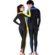 DIVE&SAIL Sun Protection Wetsuit Women's Long Sleeve One-piece Swimsuit Couple Wetsuit Adult Hooded Jellyfish Suit Men's Warm Swimsuit 704 Side Strips Blue No Pad XXL