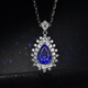 Yongsi Jewelry 4.14 carat white 18K gold natural tanzanite pendant 1.41 carat diamond colored gemstone pendant