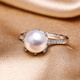 Queen of Pearls Freshwater Pearl Ring S925 Silver Exquisite Fashion Open Ring Birthday Gift