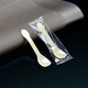 Petunia Disposable Spoon Rice Spoon Thickened Takeaway Rice Spoon Dessert Spoon PS Crystal Spoon Single Packaging Yellow Ice Cream Spoon 100 pcs