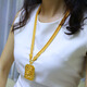 Qianying Jewelry yellow gold dragon brand necklace men's faucet tank chain boss chain large square pendant tag imitation jewelry commonly known as placer gold plated chain imitation gold pendant imitation Vietnam sand gold fast delivery with ring 0.1 anti-counterfeiting label price 2988