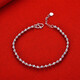 Yuan Shengfu's new PT950 fashionable laser beaded platinum bracelet, platinum laser bead jewelry for women, 6.57g, length 16-.5-18.5CM adjustable